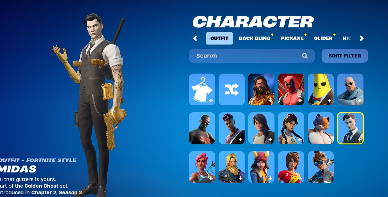 Fortnite account with 15 skins
