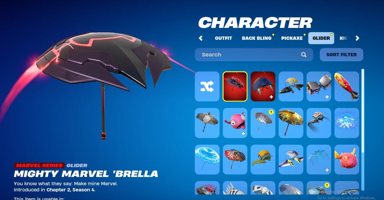 Fortnite account with 15 skins